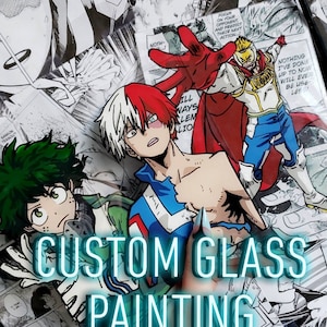 Glass Painting Anime Etsy Glass Painting Anime Etsy
