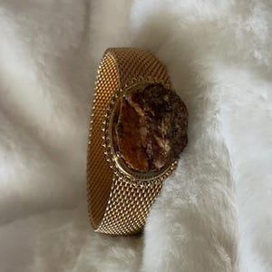 Vintage 1970&#39;s Era Gold Color Mesh Bracelet