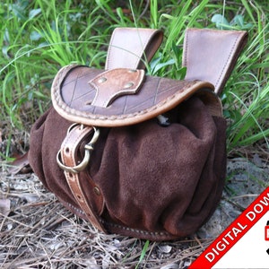 Ledertasche Schnittmuster PDF sporran Beutel LARP Rollenspiel Do it Yourself Anleitung
