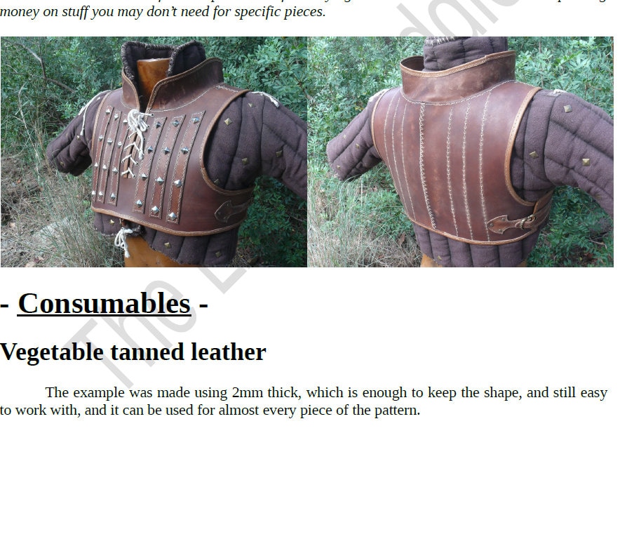 Leather Chest Armor Cuirass Pattern PDF Witcher LARP Roleplay