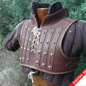 Leather chest armor cuirass pattern PDF witcher LARP roleplay medieval do it yourself instructions