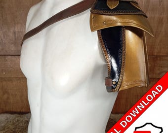 Leather shoulder armor pattern PDF warlock armor LARP roleplay medieval do it yourself instructions