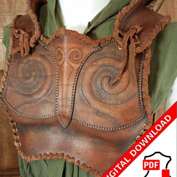 Leder Brustpanzer Schnittmuster PDF Druide LARP Mittelalter Do it yourself Anleitung