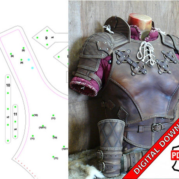 DIY Leather Armor Pattern for Female Witcher LARP Roleplay - Medieval Chest Armor Cuirass PDF Guide