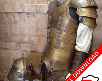 Patrón de cuero para armadura de caballero de fantasía / Plantilla de artesanía de cuero DIY para cosplay y LARP