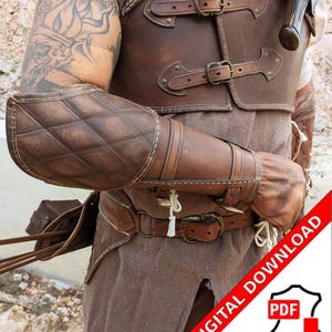 Leather Assassin Armor Bracers Pattern: DIY Rogue LARP (PDF)