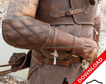 Leather Assassin Armor Bracers Pattern: DIY Rogue LARP (PDF)