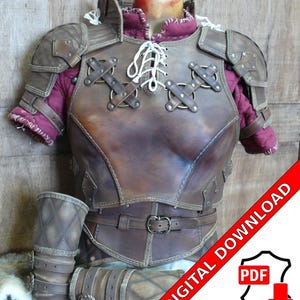 DIY Leather Armor Pattern for Female Witcher LARP Roleplay - Medieval Chest Armor Cuirass PDF Guide