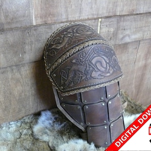 Leather viking shoulder armor pattern PDF witcher LARP roleplay medieval do it yourself instructions