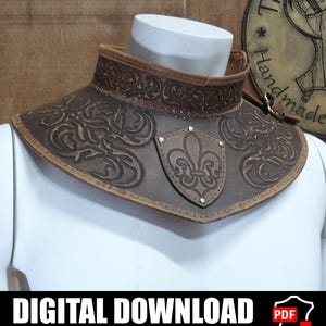 Gorget leather pattern | Steampunk musketeer | DIY Instructions