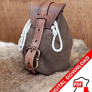 Leder Geldbörse Schnittmuster PDF Münzbeutel LARP Rollenspiel Mittelalter Do it yourself Anleitung