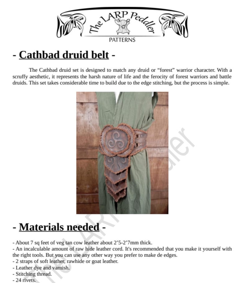 Woman Armor Leather Pattern | Female Druid LARP | Patterns & Instructions image 11