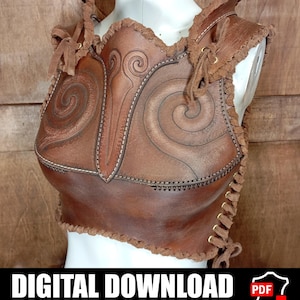 Female Armor Leather Pattern | Druid LARP | Pattern & Instructions image 1