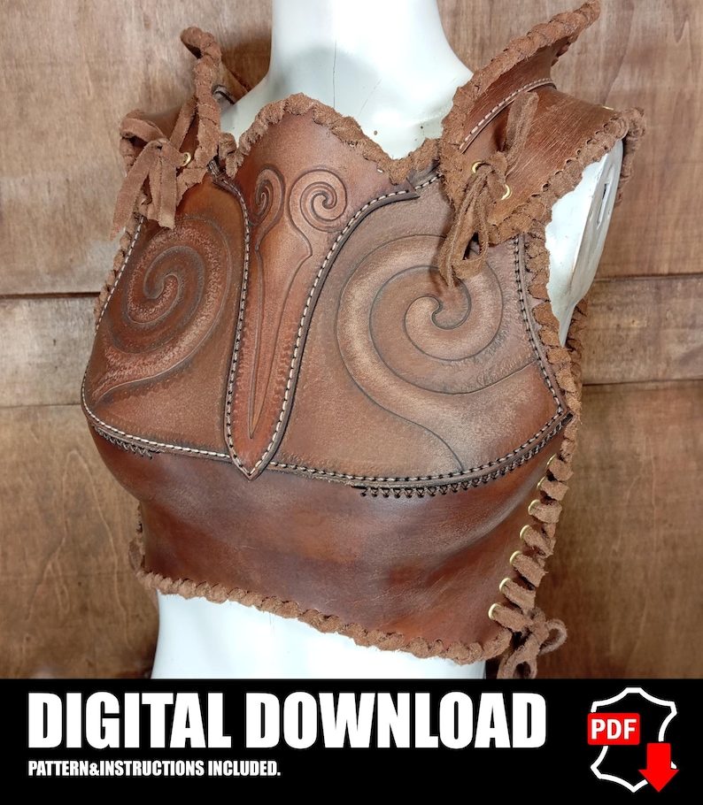 Female Armor Leather Pattern | Druid LARP | Pattern & Instructions image 1