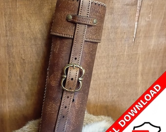 Leather pattern PDF wizard scroll holder LARP roleplay medieval do it yourself instructions