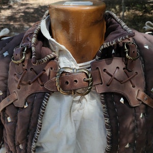 Harnais en cuir à porter seul ou avec épaulière pour LARP, COSPLAY