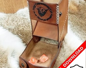 Leather Dice Tower Pattern - Foldable Design for Tabletop RPGs - Digital Download