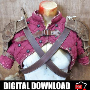 Patrón de hombreras de cuero / Guerrero LARP / Instrucciones para hacerlo tú mismo