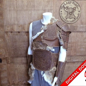 Leather chest viking armor cuirass pattern PDF witcher LARP roleplay medieval do it yourself instructions