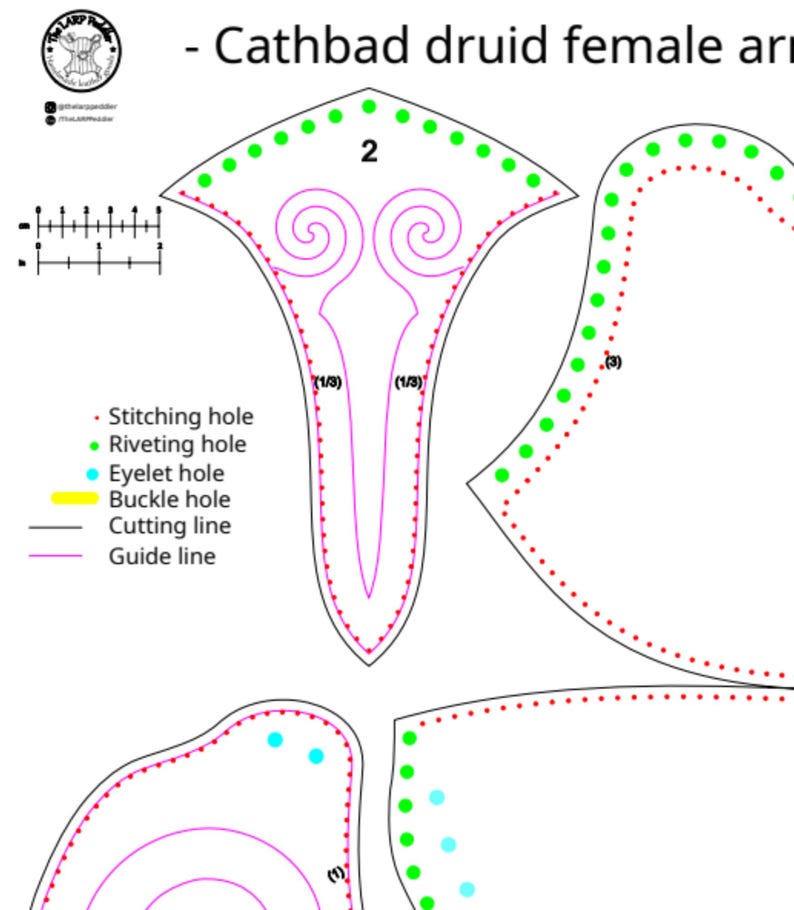 Woman Armor Leather Pattern | Female Druid LARP | Patterns & Instructions image 16