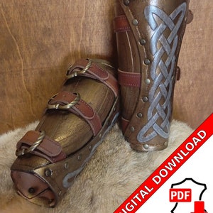 Lederschnittmuster für Fantasy Knight Armschienen | DIY Leathercrafts Vorlage für Cosplay und LARP