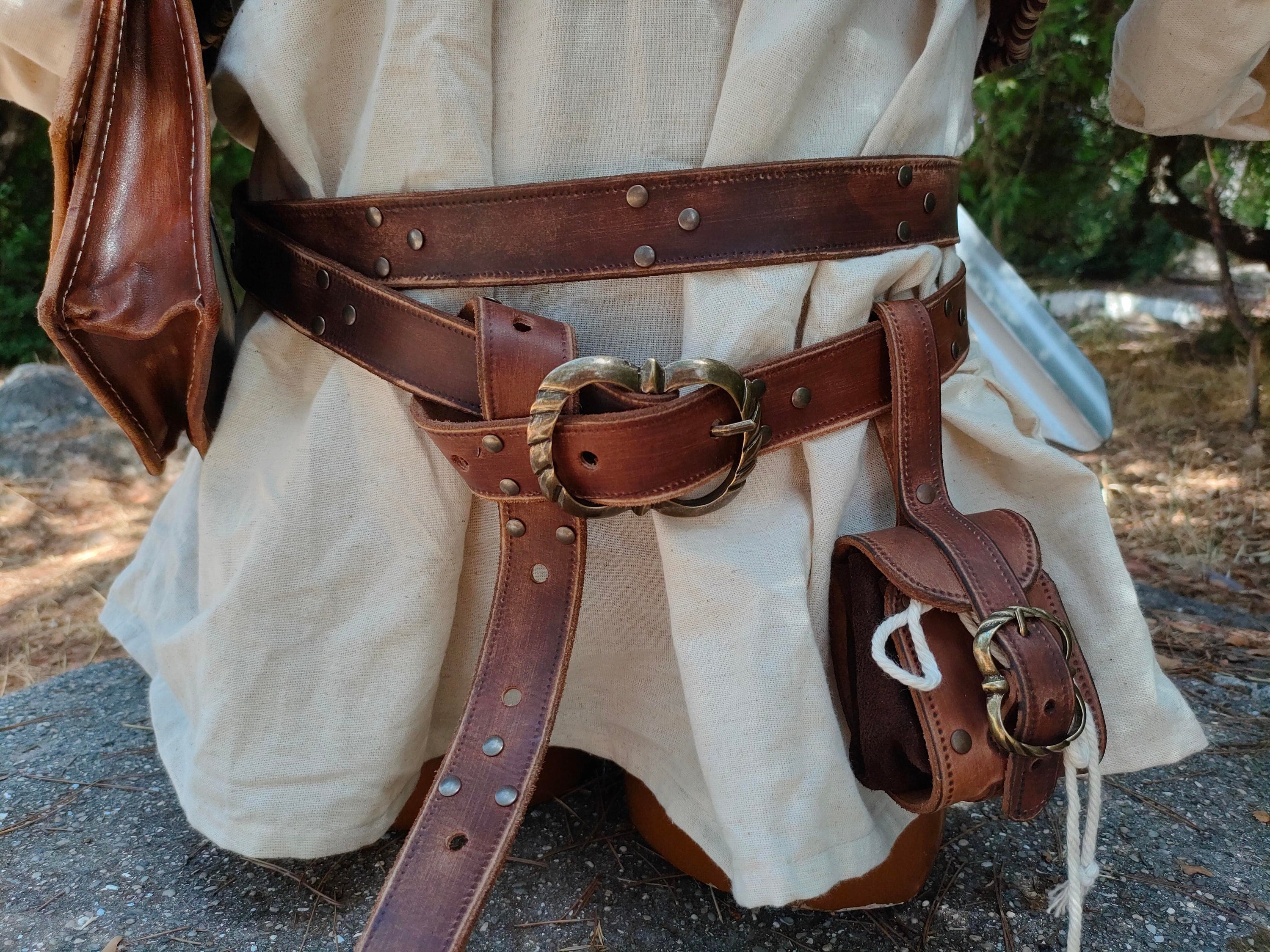 LARP Leather Belt Witcher Style Engraved Roleplay Fantasy Belt Etsy