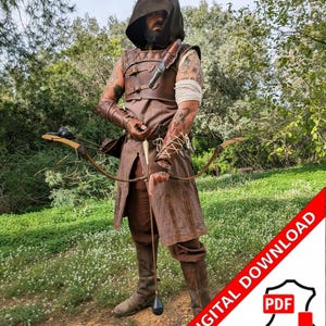 Leather rogue armor PDF pattern set easy to make with instructions