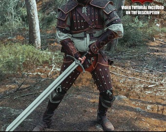 Conjunto de patrones de cuero para armadura / Larp de The Witcher / Instrucciones para hacerlo tú mismo