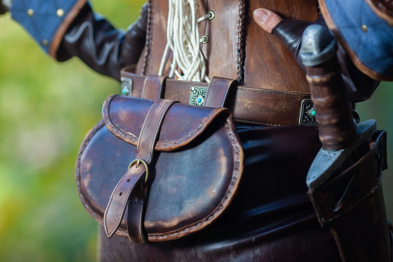 Witcher LARP Leather Bag Medieval Etsy