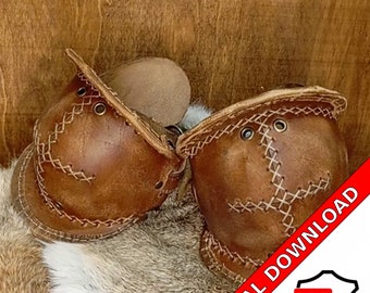 Leather pattern, LARP elbow armor leather armour roleplay template