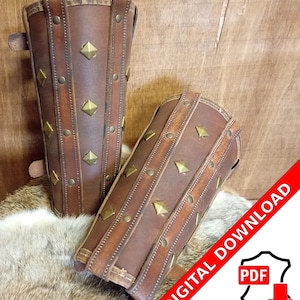 Leather pattern template DIY Witcher LARP armour medieval leather armor bracers