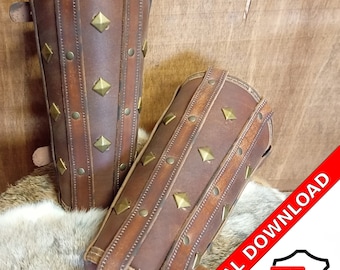 Leather pattern template DIY Witcher LARP armour medieval leather armor bracers