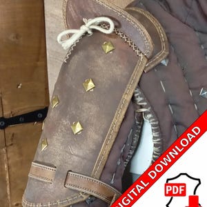 Leather pattern DIY shoulder armor template witcher style larp armor