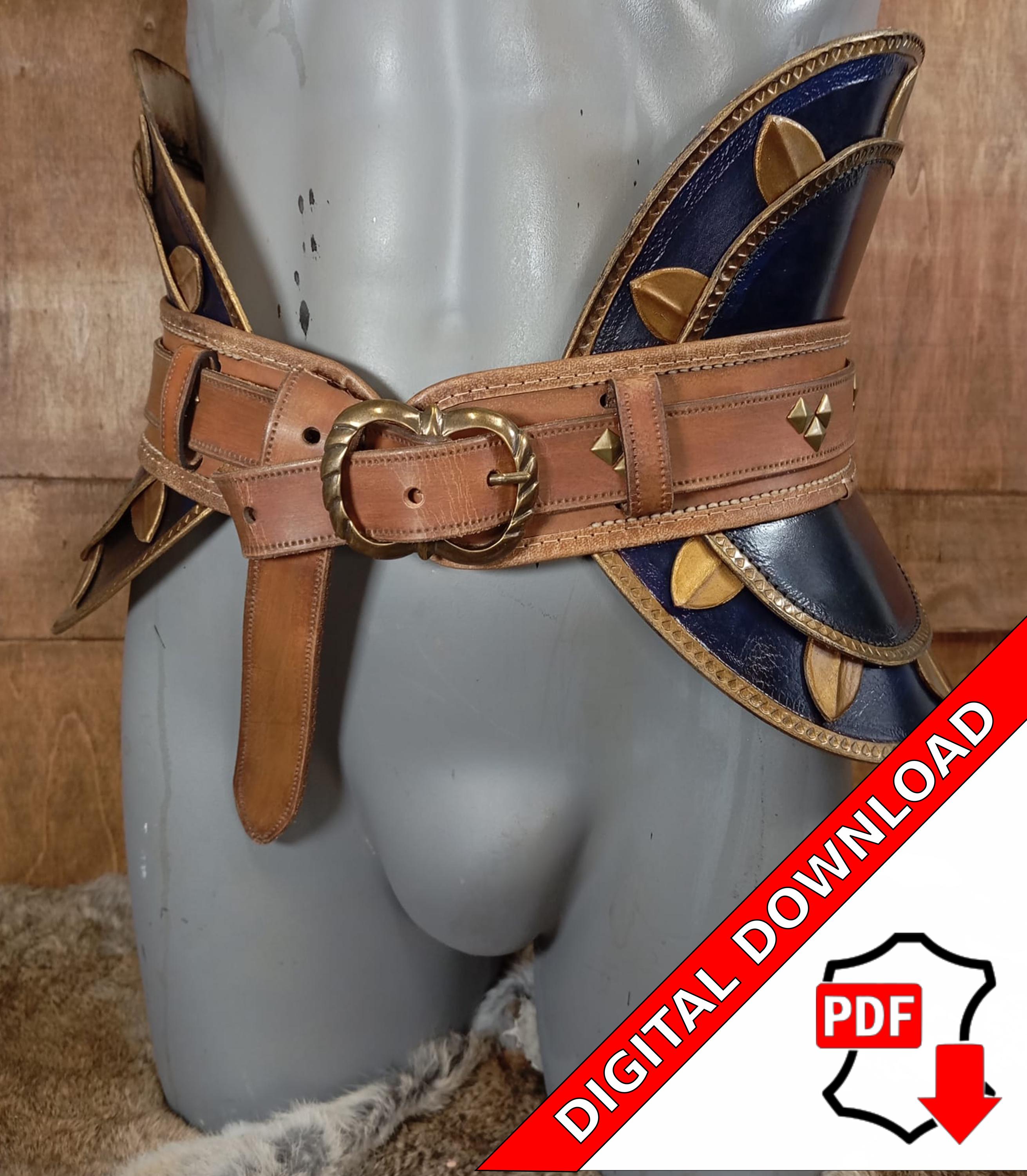 Leather Belt Armor Pattern PDF Kidney Belt LARP Roleplay Medieval Do It ...
