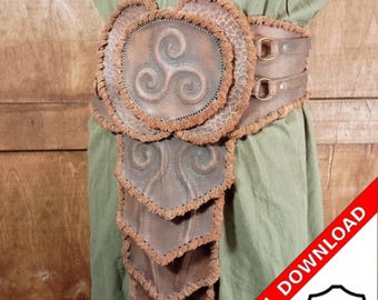Leather Druid Kidney Belt Armor Pattern: DIY LARP Costume (PDF)