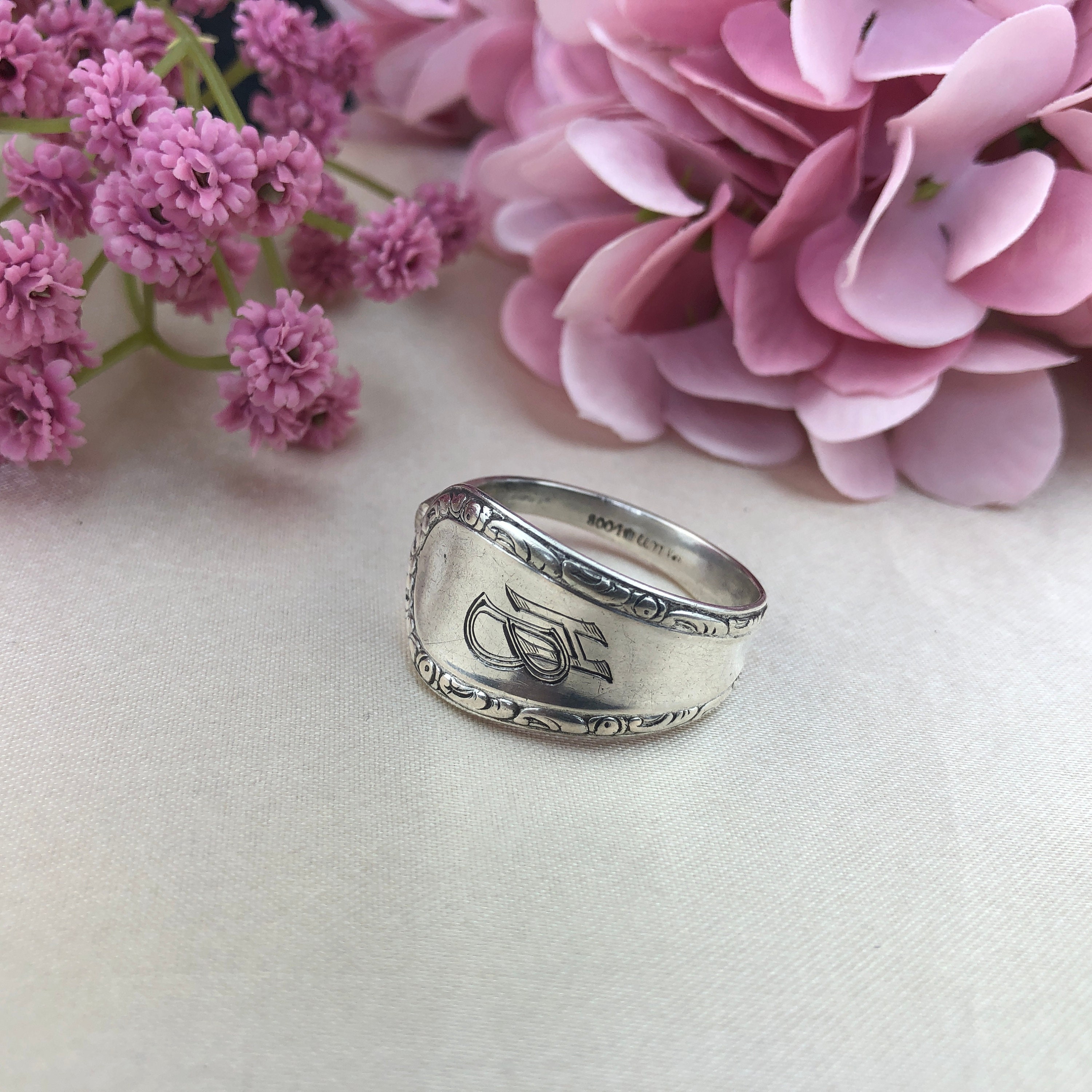 Silver Spoon Ring / Made from a Vintage Silver Spoon / Etsy