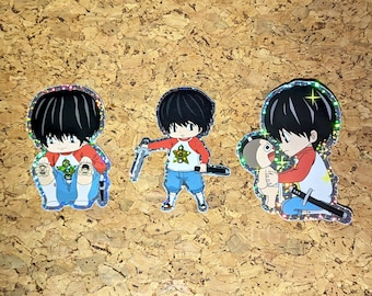 Kotaro Lives Alone Glittery Holographic Vinyl Sticker