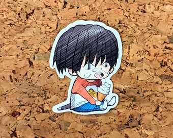 Kotaro Lives Alone | Sketch Eating Ice Cream | Vinyl Decal Glossy Sticker