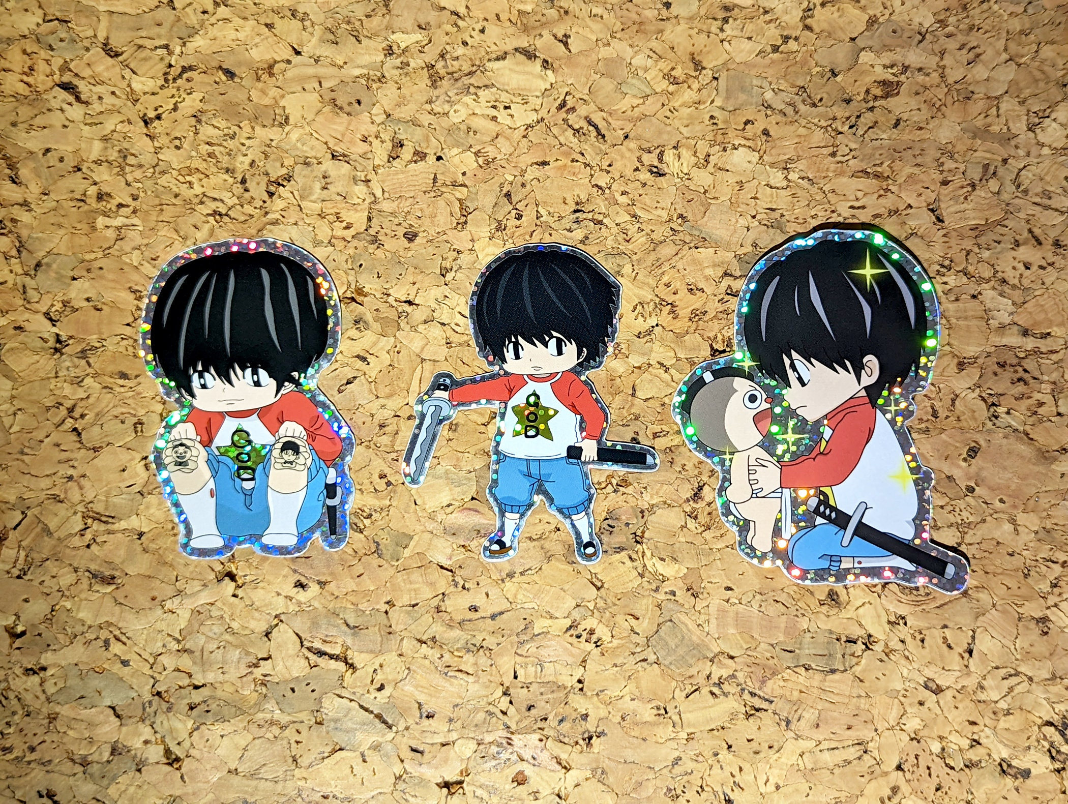 Kotaro Lives Alone Glittery Holographic Vinyl Sticker - Etsy