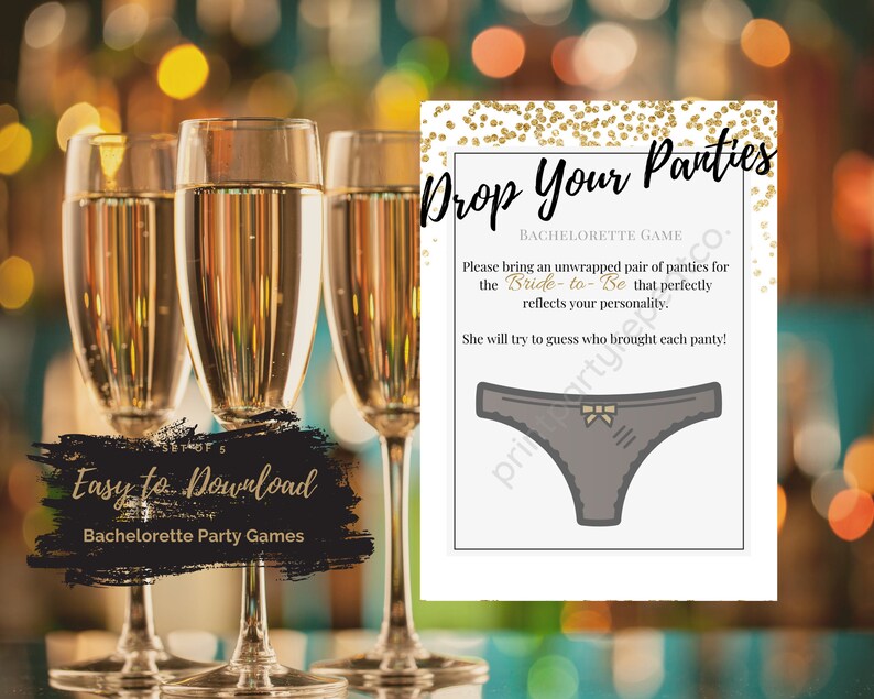 Bachelorette Printable Party Game Drop Your Panties Digital Version - Etsy