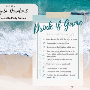 Last Splash Theme|Bachelorette Printable Party Game | Drink If | Digital Version