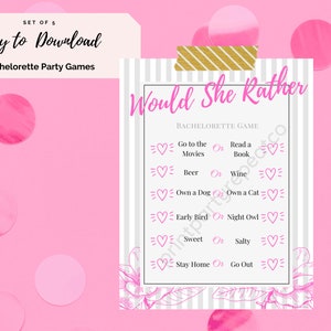 Bachelorette Printable Party Game | Would She Rather | Digital Version