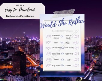 Bachelorette Printable Party Game | Would She Rather | Digital Version