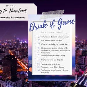 Bachelorette Printable Party Game | Drink If | Digital Version
