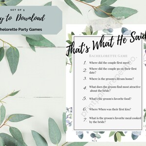 Jeu de fête imprimable Bachelorette | C'est ce qu'il a dit | Version numérique