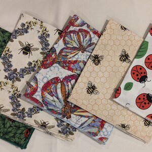 Bees, Lady Bug & Buttefly Themed - Beverage Napkins Set of 4