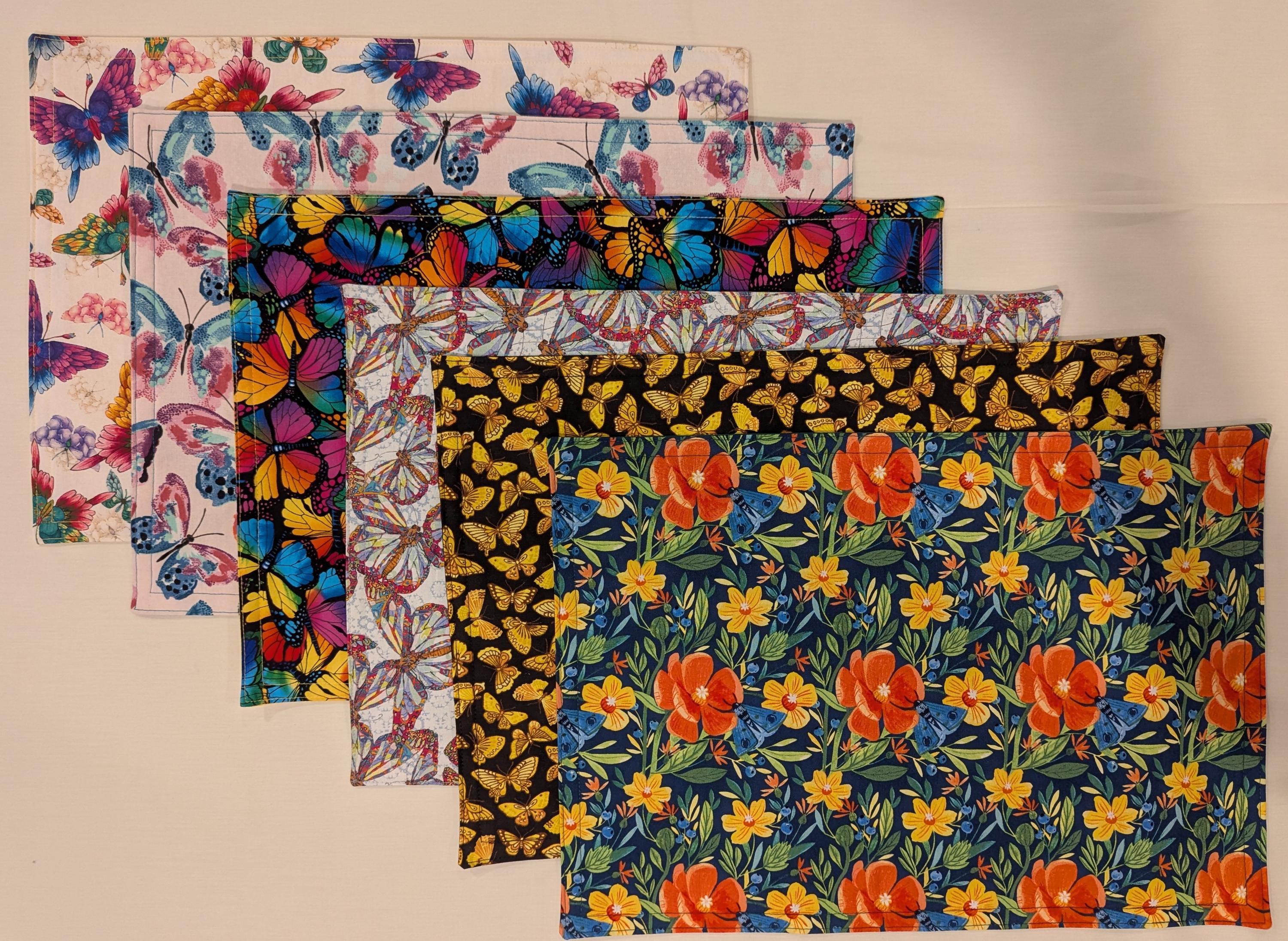 Reversible Rectangular Placemats - Butterfly Theme