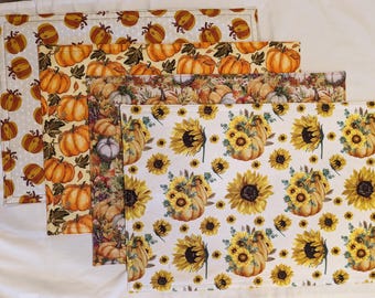 Reversible Rectangular Placemats - Autumn themed