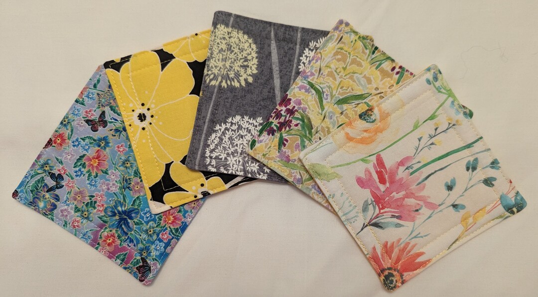 Spring Wool Coasters Fabric Coasters, Set of Four - Floral Themed - Etsy