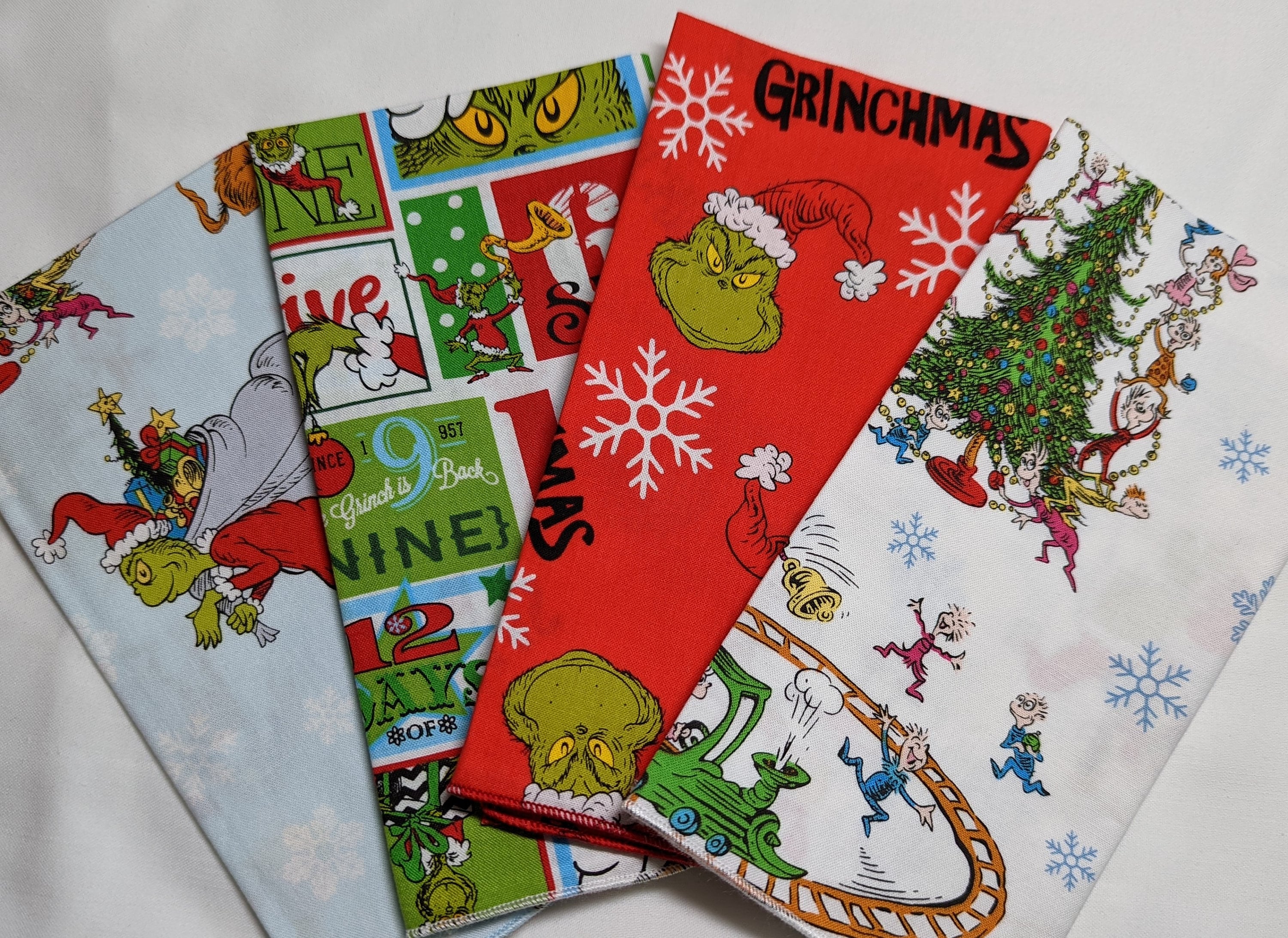 Grinch Themed Cotton Napkins Dinner Napkins Set of 2 or 4 Etsy